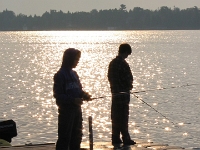 02613 - Daniel and Peter fishing off the dock   Each New Day A Miracle  [  Understanding the Bible   |   Poetry   |   Story  ]- by Pete Rhebergen